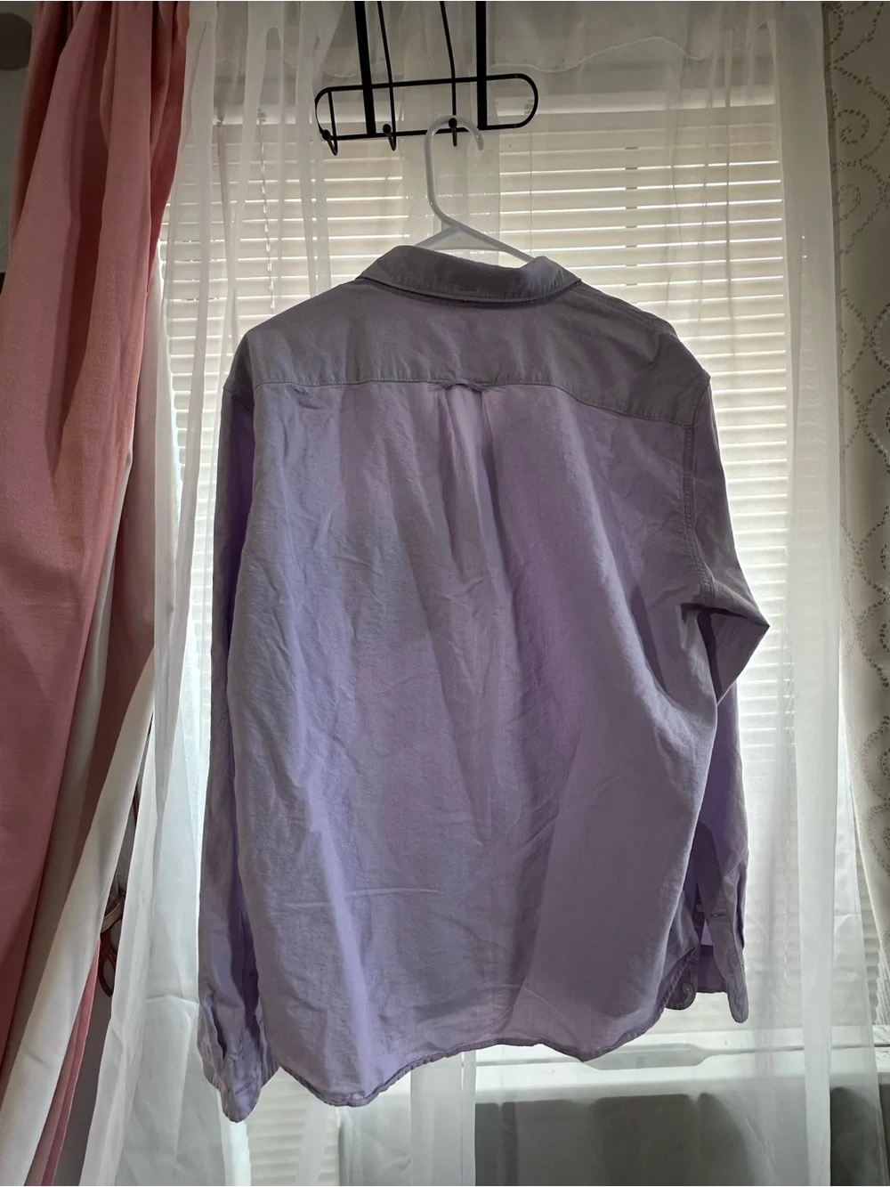 J. Crew Lavender Long-Sleeve Casual Button-Down Shirt with Chest Pocket